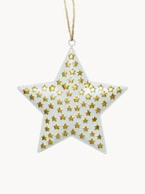 Adornos para colgar estrellas Million Stars, 4 uds., Metal recubierto, Blanco, dorado, An 13 x Al 13 cm