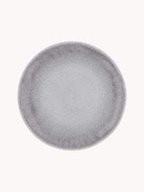 Ručne vyrobený plytký tanier Atlantis, 4 ks, Kamenina, Sivá, krémovobiela, Ø 28 x V 3 cm