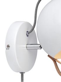 Kinkiet z wtyczką Ball, Lampa wewnątrz i na zewnątrz: biały Kabel: czarny, biały Pętla: brązowy, S 21 x W 19 cm