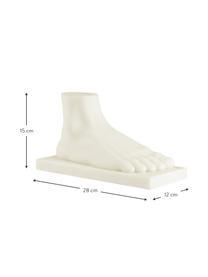 Figura decorativa Foot, Resina, polvo de mármol, Blanco crema, An 28 x Al 15 cm