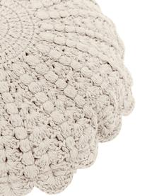Szydełkowana poduszka z bawełny z wypełnieniem Brielle, Tapicerka: 100% bawełna, Beżowy, Ø 40 cm