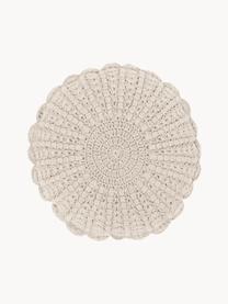 Cojín redondo de ganchillo de algodón Brielle, Tapizado: 100% algodón, Beige, Ø 40 cm
