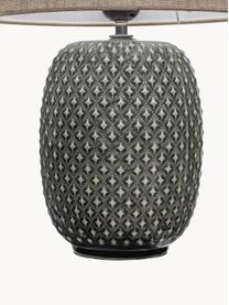 Lampada da comodino in ceramica Pretty Classy, Paralume: tessuto, Base della lampada: ceramica, Beige, grigio, Ø 25 x Alt. 40 cm