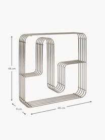 Metall-Wandregal Curva, Stahl, beschichtet, Silberfarben, glänzend, B 46 x H 46 cm