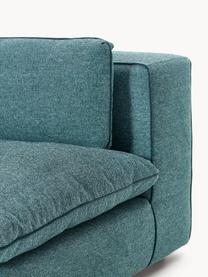 Modulares XL-Ecksofa Felix mit Hocker, Bezug: 100 % Polyester Der strap, Gestell: Massives Kiefern- und Fic, Füße: Kunststoff Dieses Produkt, Webstoff Türkisgrün, B 300 x T 250 cm