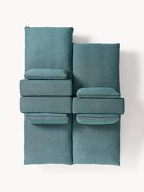 Canapé d'angle modulable XL avec pouf Felix, Tissu vert turquoise, larg. 300 x prof. 250 cm