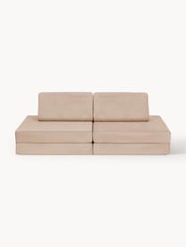 Modulares Kinder-Spielsofa Mila aus Samt, handgefertigt, Bezug: Samt (100 % Polyester) De, Samt Beige, B 168 x T 84 cm