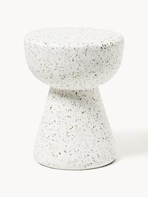 Beistelltisch Lars mit Terrazzo-Muster, Beton mit Terrazzo, Weiß, Terrazzo-Optik, Ø 35 x H 44 cm