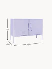 Credenza in metallo Lowdown, Acciaio verniciato a polvere, Lavanda, Larg. 100 x Alt. 72 cm