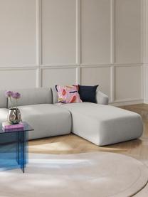 Canapé d'angle modulable 3 places Sofia, Tissu gris, larg. 272 x prof. 160 cm, méridienne à droite