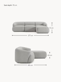 Modulares Ecksofa Sofia (3-Sitzer), Bezug: 100 % Polypropylen Der ho, Gestell: Fichtenholz, Spanplatte, , Webstoff Grau, B 277 x T 185 cm, Eckteil rechts