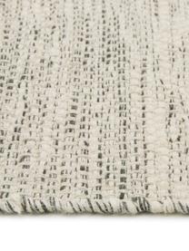 Tapis en laine beige jaune tissé main Lule, Vert foncé, beige