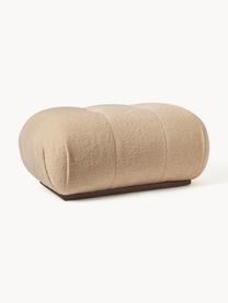 Pouf en tissu peluche Stanley, Peluche brun clair, larg. 84 x haut. 54 cm