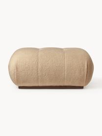 Teddy-Hocker Stanley, Bezug: Teddy (100 % Polyester) D, Gestell: Massives Akazienholz, Sch, Teddy Hellbraun, B 84 x T 54 cm