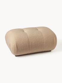 Pouf en tissu peluche Stanley, Peluche brun clair, larg. 84 x haut. 54 cm