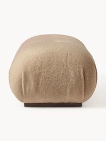 Teddy-Hocker Stanley, Bezug: Teddy (100 % Polyester) D, Gestell: Massives Akazienholz, Sch, Teddy Hellbraun, B 84 x T 54 cm