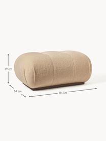 Pouf en tissu peluche Stanley, Peluche brun clair, larg. 84 x haut. 54 cm