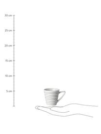 Espressotassen Eris Loft mit Liniendekor, 4 Stück, Porzellan, Weiß, Schwarz, Ø 6 x H 6 cm, 90 ml