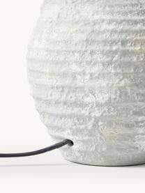 Grosse Tischlampe Tiva mit Keramikfuss, Lampenschirm: Textil (100 % Polyester), Weiss, Hellgrau, Ø 35 x H 55 cm