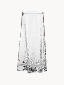 Ručně foukaná skleněná váza se strukturovaným povrchem Gry, Foukané sklo, Transparentní, Ø 15 cm, V 30 cm