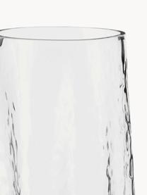 Ručně foukaná skleněná váza se strukturovaným povrchem Gry, V 30 cm, Foukané sklo, Transparentní, Ø 15 cm, V 30 cm
