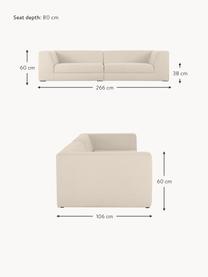 Sofa modułowa Grant (3-osobowa), Tapicerka: bawełna Dzięki tkaninie w, Nogi: lite drewno bukowe, lakie, Jasnobeżowa tkanina, S 266 x G 106 cm