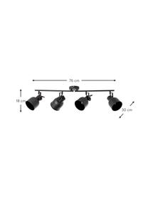 Riel Rolet, Estructura: metal recubierto, Anclaje: metal recubierto, Negro, An 76 x Al 18 cm