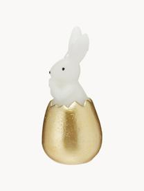 Decoratieve kaars Bunny, Was, Wit, goudkleurig, Ø 6 x H 13 cm