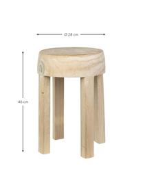 Table d'appoint ronde en bois de paulownia faite à la main Colin, Bois de paulownia, finition naturelle, Bois de paulownia clair, Ø 28 x haut. 46 cm