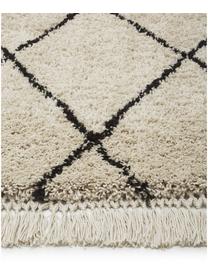 Tapis beige poils longs tufté main Naima, Beige, noir, larg. 200 x long. 300 cm (taille L)