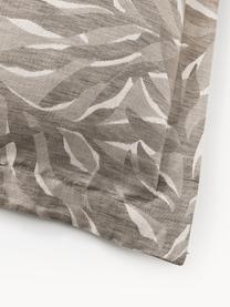 Federa jacquad in cotone e lino con motivo jacquard Amita, Taupe, Larg. 50 x Lung. 80 cm