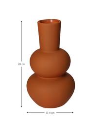 Vase en grès terracotta Eathan, Grès cérame, Terre cuite, Ø 11 x haut. 20 cm