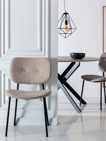 Krzesło tapicerowane Oprah, Tapicerka: 100% poliester, Nogi: metal powlekany, Odcienie kremowego, czarny, S 56 x G 52 cm