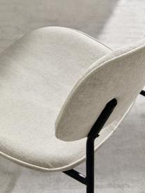 Krzesło tapicerowane Oprah, Tapicerka: 100% poliester, Nogi: metal powlekany, Odcienie kremowego, czarny, S 56 x G 52 cm