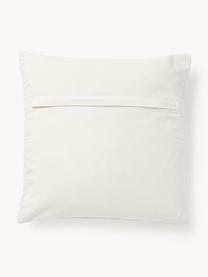 Copricuscino in cotone ricamato Bardia, Rivestimento: 100% cotone, Ornamento: 100% acrilico, Beige, bianco latte, Larg. 45 x Lung. 45 cm