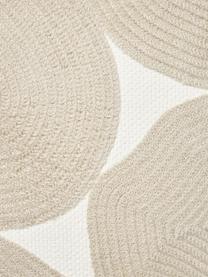 Copricuscino in cotone ricamato Bardia, Rivestimento: 100% cotone, Ornamento: 100% acrilico, Beige, bianco latte, Larg. 45 x Lung. 45 cm