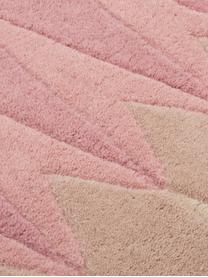 Tapis design pure laine rose Acacia, Rose vif