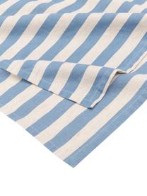 Nappe en coton rayé Alodie, 85 % coton, 15 % lin, Bleu, blanc, larg. 140 x haut. 250 cm