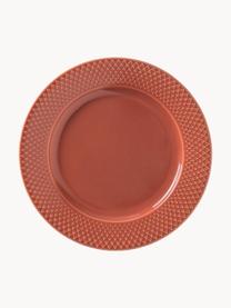 Piatti colazione in porcellana Rhombe 4 pz, Porcellana, Terracotta, Ø 23 cm