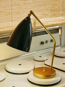 Tafellamp Gräshoppa, Lampenkap: gepoedercoat staal, Lampvoet: vermessingd staal, Zwart, messingkleurig, B 30 x H 41 cm