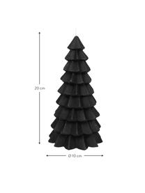 Sviečka Christmas Tree V 20 cm, Parafínový vosk, Čierna, Ø 10 x V 20 cm