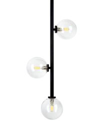 Hanglamp Emily van glas, Baldakijn: gepoedercoat metaal, Zwart, B 30 x H 90 cm