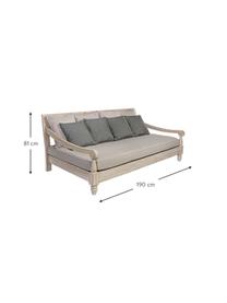 Sofá grande Bali (3 plazas), Estructura: madera de teca (FSC), Tapizado: polipropileno, Beige, An 190 x Al 81 cm