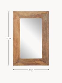 Espejo de pared de madera de mango Indigo, Estructura: madera de mango con certi, Espejo: cristal, Marrón oscuro, An 61 x Al 92 cm