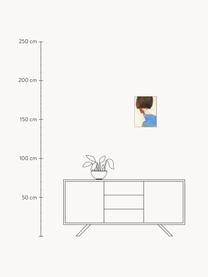 Plakát The Blue Cape, 210g matný papír Hahnemühle, digitální tisk s 10 barvami odolnými vůči UV záření, Krémově bílá, odstíny modré a hnědé, Š 30 cm, V 40 cm