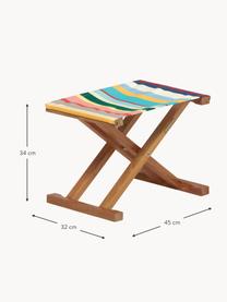 Ręcznie wykonany stołek z drewna tekowego Klassiker, Stelaż: drewno tekowe, Wielobarwny, drewno tekowe, S 45 x W 34 cm