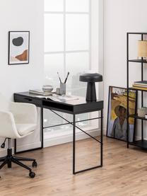 Bureau Seaford met lades, Tafelblad: gelamineerd MDF, Frame: gepoedercoat metaal, Zwart, B 110 x D 60 cm