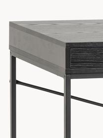 Bureau Seaford met lades, Tafelblad: gelamineerd MDF, Frame: gepoedercoat metaal, Zwart, B 110 x D 60 cm