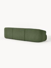 Sofá modular en tejido bouclé Sofia (3 plazas), Tapizado: tejido bouclé (100% polié, Estructura: madera de abeto, tablero , Patas: plástico Este producto es, Bouclé verde oscuro, An 277 x F 103 cm