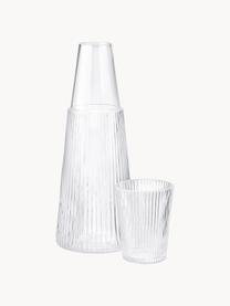 Waterkaraf Pilastro met glas, 1 L, set van 2, Glas, Transparant, 1 L